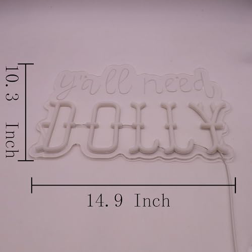 Image of Y'all Need Dolly Neon Sign,Dolly Light Up Sign,For Wall Decor Home Decor USB Powered Christmas Birthday Gift