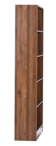 Image of DeckUp Muvo 5-Shelf Engineered Wood Book Shelf and Display Unit (Walnut, Matte Finish)