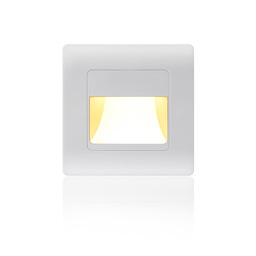 Opaeroo Recessed LED Stair Light Wall Lamp Motion Sensor Wall Lamp AC85-265V Step Lamp Corridor Lighting Indoor Wall Lighting 1PcsColdWhite White