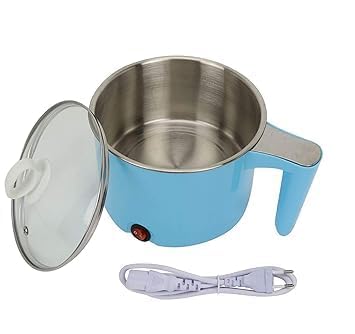 AOXITO®Electric 1.8 L Multiifunction Mini Cooker Kettle with Glass Lid Base Concealed Base Multi-Purpose Cooking Pot Noodle Maker Egg Boiler hot Pot Vegetable and Rice Pasta Porridge