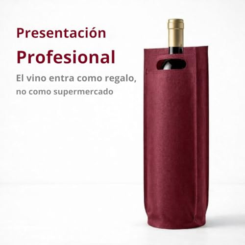 Miniatura 6 de Vynor 10 Bolsas Para Botellas De Vino Con Sacacorchos Bolsas Vino Regalo Non Woven 80 G M Con Fuelle Redondo Bolsa Botella Vino Para Regalo, Champagne Y Cava 16 40 10 Cm Burdeos