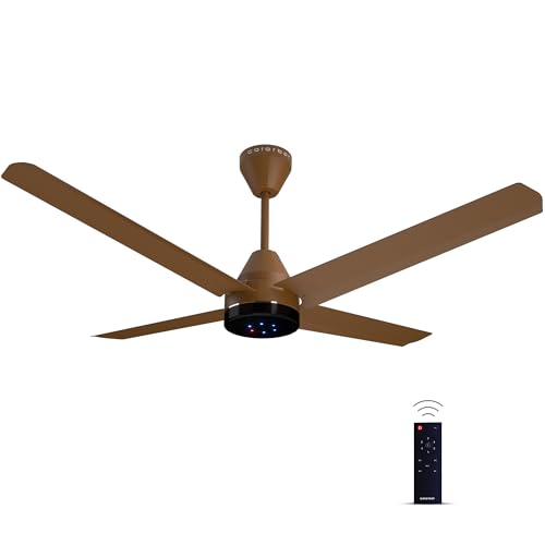Colorbot Stella Quad 4 Blade BLDC Ceiling Fans 1200mm | BEE 5 Star Rated | Save up to 65% | Remote Control (Boost, Timer, LED, Reverse Mode) | 100% Copper Winding | 4 Years Warranty (Caramel Brown)