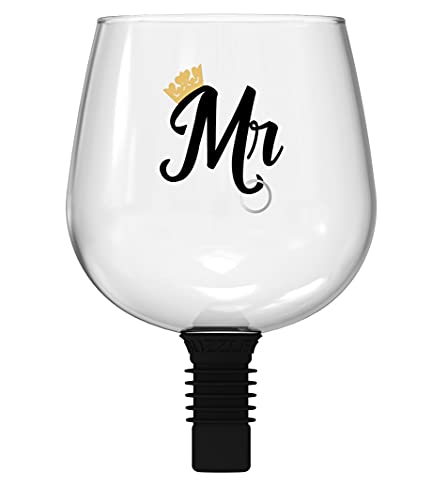 Guzzle Buddy The Ultimate Wine Glass, Decanter, Stopper, Cup, All-in-One, Safe & Easy Way to Enjoy Alcohol, Bar Accessories, Plug it and Chug it, Red or White
