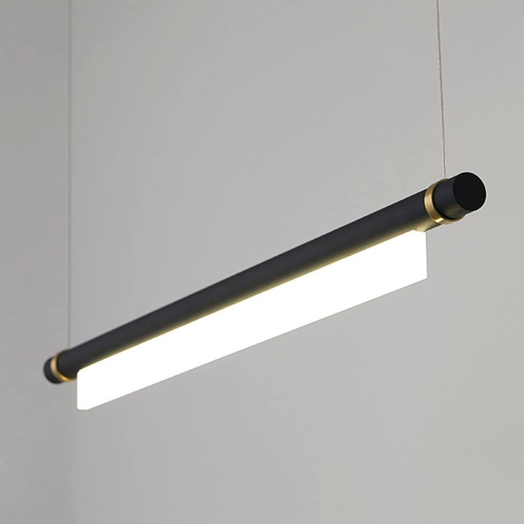 Lampada a sospensione a LED Tavolo da pranzo Striscia Lampada a sospensione Lampada a sospensione regolabile in altezza 6000K Lampadario in metallo a luce bianca Cucina Isola Bar Sala da pranzo