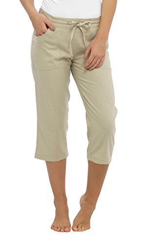 INSIGNIA Ladies Womens Linen Casual Short Trousers Crop 3/4