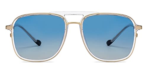 Image of Hip Hop Full Rim Square Branded and Stylish Sunglasses For Men & Women | Polarized and 100% UV Protected | Medium | LK S15200