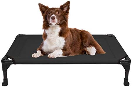 veehoo Cooling Elevated Dog Bed - Portable Raised Pet Cot with Washable & Breathable Mesh, No-Slip Rubber Feet for Indoor & Outdoor Use, Oversize Package, Large, Black