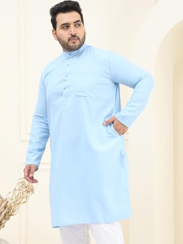 Image of SOJANYA Plus (Since 1958) Men's Jacquard Silk Self Design Only Long Kurta