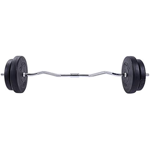 GYRONETICS® Hantelset - 30 kg, SZ-Stange 120cm, Verchromt, Rutschfest und Gerändelt, 25mm, 2x5kg, 2x7,5kg, Kunststoff Hantelscheiben Cover