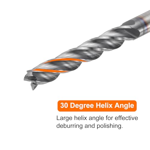 Image of HARFINGTON Carbide Square Nose End Mill Bit 1 /4 inch Cut Dia 4 Flutes TiAlN Coated Milling Cutter for Hardened Steel Metal (1 /4 inch Shank 1-1 /2 inch Cut Length 4 inch Long 30 Degree Helix)