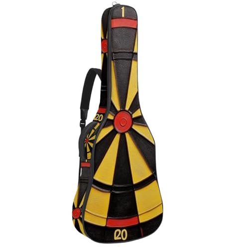 Sac de transport pour guitare acoustique étanche 42.9" avec poches motif cible de fléchettes