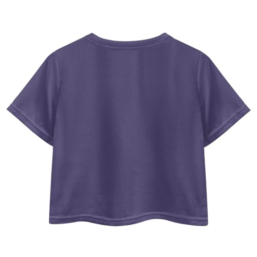Image of Cute Crop Tops for Girls Short Sleeve Summer T Shirts Fashion Graphic Tees Crew Neck Pullover Tee 5-14 Years