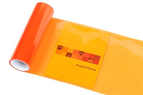 Image of KOMAS 12 inch X 48 inch Tint Vinyl Film Sticker Sheet Roll for Car Headlight, Tail Lights, Fog Lights with Squeegee + Cutter (Glossy Orange)
