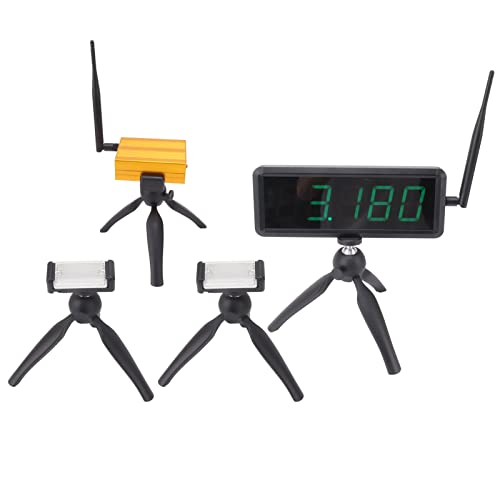 Yunseity Digital Racing Timer, 5 Digit Display Sprint Stopwatch with Complete Parts, Far Distance for Track Timing, Easy with Reflector Bracket Included (US