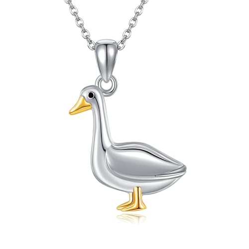 Animal Necklace for Women 925 Sterling Silver Goose Necklace Goose Pendant Animal Jewelry Gifts for Birthday Christmas