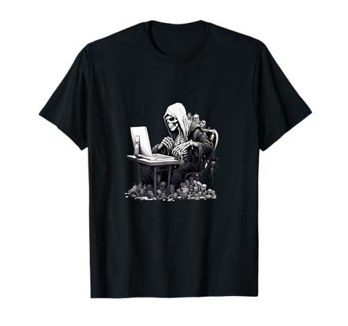 Web Developer Coding Skeleton In Front of Laptop Halloween T-Shirt
