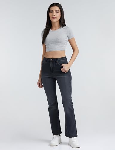 Image of INKD Women's Flared Bootcut Jeans - High-Rise | Enzyme Wash | Classic 5 Pocket Styling | Jeans for Women (Available in Plus Sizes)