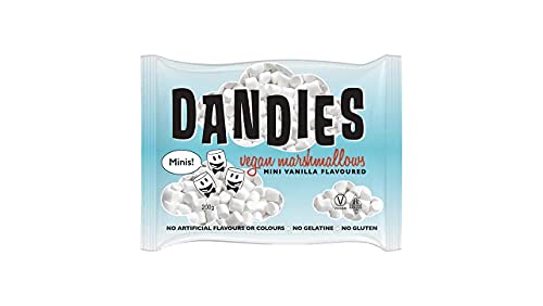 Dandies Vegan Vanilla Flavoured Mini Marshmallows – 200g | Vegetarian Friendly | Gluten Free | Non-GMO | No Artificial Flavours Or Colours | Kosher | Allergen Free | Plant Based Snack