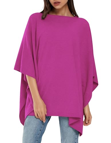 Image of PULI Women's Pullover Poncho Sweater Oversized Knit Layering Top Travel | Sleeveless and Layers Over Any Shirt At Home or Work