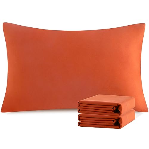 NTBAY NTBAY Standard Microfiber Pillowcases, 2 Pack, 20 x 26, Brunt Orange