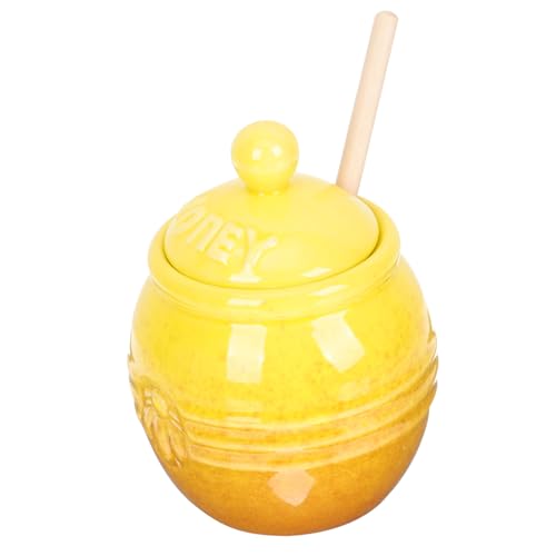 GRIRIW Honey Pot Decor Little Honey Jars for Party Favors Storage Jar Wooden Dipper