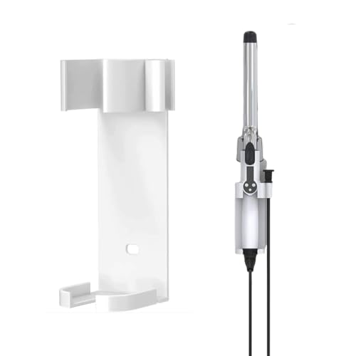 KAIXUANMAN マグネット ヘアアイロンホルダー ヘアアイロン収納 壁掛けヘアアイロンタンド ヘアアイロン置き コード収納付き コンパクト 風呂場 洗面所収納 (白)