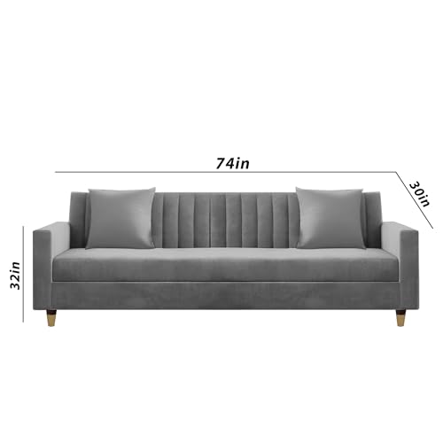 Image of Casaliving Garcia 3+2 Seater Sofa Set for Living Room (Dark Grey)
