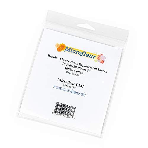Microfleur 20 Pc Regular 5" Liners for Microfleur Regular 5" Microwave Flower Press, Extra/Replacement Liners 20 Pc Liners (10 Pair)