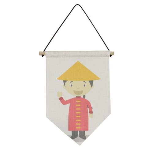 Toile suspendue robe chinoise pour habiller un mur vide sans faire de grands travaux