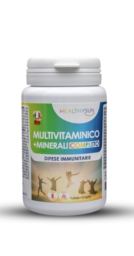 Multivitaminico Minerali Completo con Acido Folico, Vitamine gruppo B, Vitamina A, C, D, Vitamina E, Calcio, Zinco, Selenio, Integratore Alimentare Healthysun, 90 Compresse