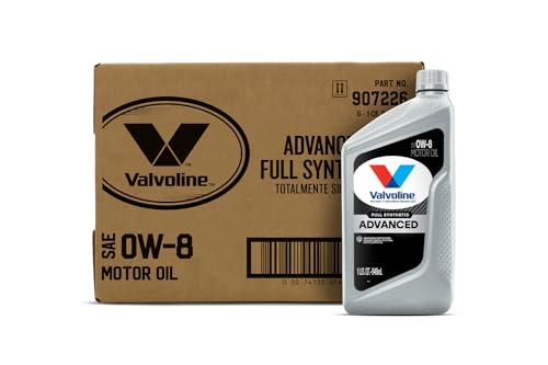 Valvoline Advanced Protection 0W-8 Full Synthetic Motor Oil 1 Quart Pack of 6