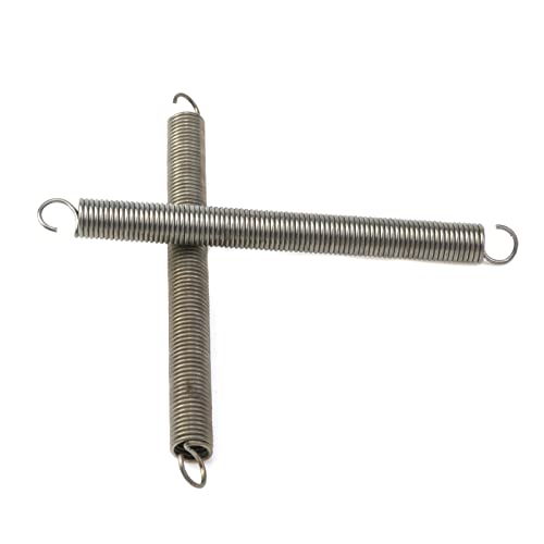 Image of Mcredy 2 Pcs Extension Spring Assortment Kit Stainless Steel Small Compression Springs with Dual Hook Ends High Load Spring Hook for DIY Repair Mechanical Devices, 0.4 inchx4.72 inch (DXL)