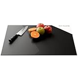 ALLboards Tagliere Coprifornelli in Vetro Universale Nero 52x60cm Protezione per Piani Cottura, Piano di Lavoro, in Vetro Temperato, Decorazione Cucina