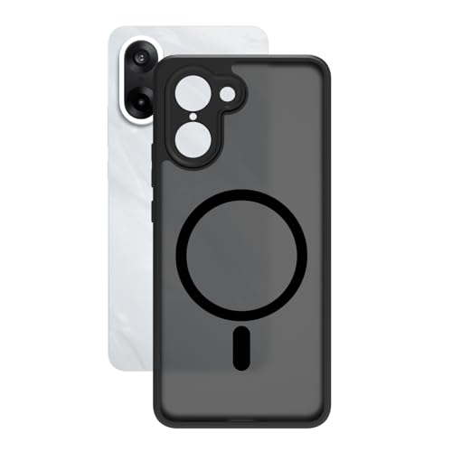 Image of RIGGEAR Shockproof Sleek Hybrid Armor Magnetic Back Cover Case Compatible with MagSafe Accessories for OnePlus Nord CE5 / Nord CE 5 5G (Smoke Black Matte PC + Black TPU Bumper)