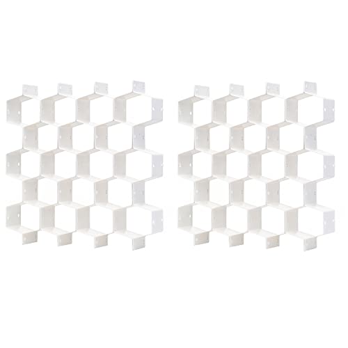 Drawer Splitter 16-piece Set Adjustable Honeycomb Organizer Tie Sock Organizer Underwear Panties Cosmetic Sorter (White)