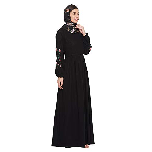 Image of Nabia Chikan Hand Embroidery Design Abaya For Women