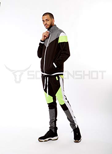 Image of SCREENSHOT-TRACK JACKET Mens Urban Hip Hop Premium Track Jacket - Slim Fit Side Taping Sportswear Urbanwear Streetwear Top