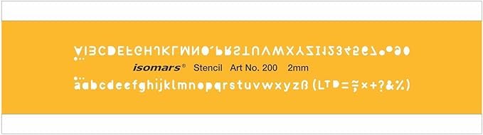 Isomars Technoart Lettering Guide Drawing Template Stencil, 2 mm Size (PACK OF 2)