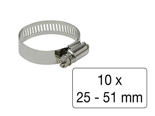 Preisvergleich Produktbild MS-Warenvertrieb 10 STK Schneckengewindeschellen 25mm - 51mm Edelstahl VA rostfrei Klemme Schelle
