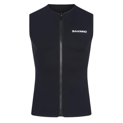 Freebily Chaleco de traje de neopreno para hombre sin mangas 3mm con cremallera, negro talla M miniatura 2