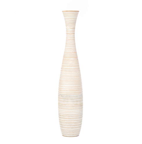 Image of Leewadee Large Floor Vase 41 inches Mango Wood for Pampas Grass, Dried Flowers