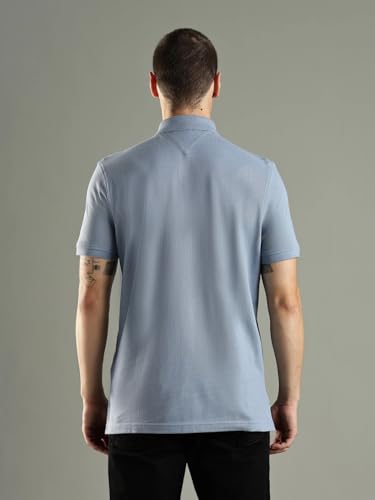 Image of Tommy Hilfiger Solid Regular fit Cotton Polo t-Shirt