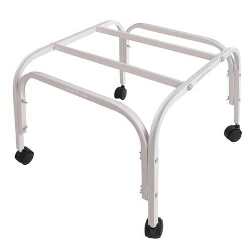 Image of Shop4Ever Cooler Stand | Heavy Duty Metal Adjustable Cooler Stand with 360 Rotating Wheels | Up to 120 KG Load Capacity | Rust-Resistant Base | Suitable for Room & Desert Coolers | White