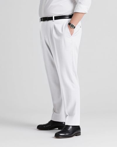 GATMSTZ Men's Suit Pants - Elastane with Linen-Blend Comfort, Flex Waistband, Wrinkle-Resistant, Big & Tall Sizes2