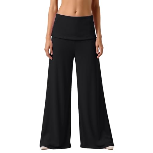 Pantalon palazzo surdimensionné taille haute - Jambes larges et amples en tissu stretch