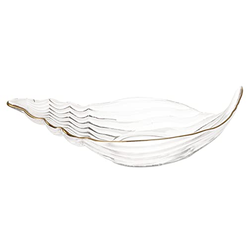 Cabilock Piatto Da Frutta in Vetro Design a Conchiglia Vassoio Portaoggetti Decorativo Insalatiera Trasparente Per Snack e Dessert Per Ristoranti e Speciali
