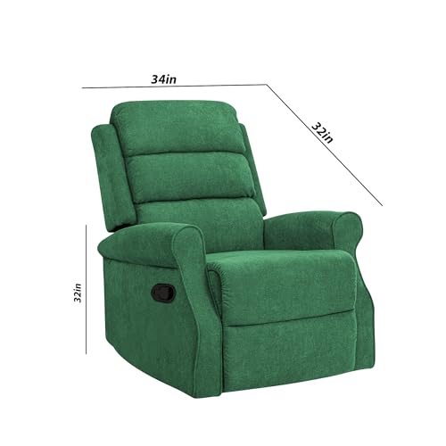 Image of CASALIVING Avalon Comfy Fabric Single Seater Recliner Chair, Recliner Sofa for Relaxing, Recliner Chair for Home Relax (Green) | Premium Fabric Sofa
