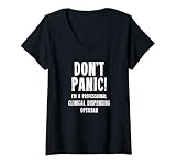 Mujer Óptica de dispensación clínica Camiseta Cuello V