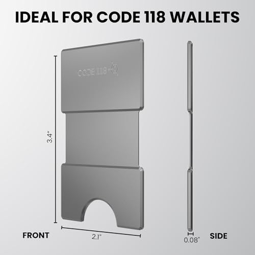 Image of CODE 118 Modular Backplate - Slim Minimalist Aluminum Wallet Accessory - Expandable Cash & Business Card Holder - Modular Add-on Expands Storage up to 8 cards, Wallet not Included (Grey Aluminum)