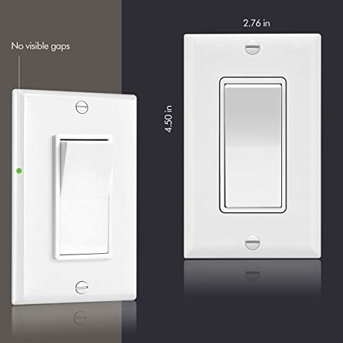 ENERLITES 3-Way Decorator Paddle Rocker Light Switch, Gloss Finish, Single Pole or Three Way, Grounding Screw - Image 2